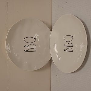Pair of Rae Dunn BBQ Melamine Plates